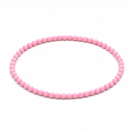 Handcrafted 4mm classic pink beaded bracelet