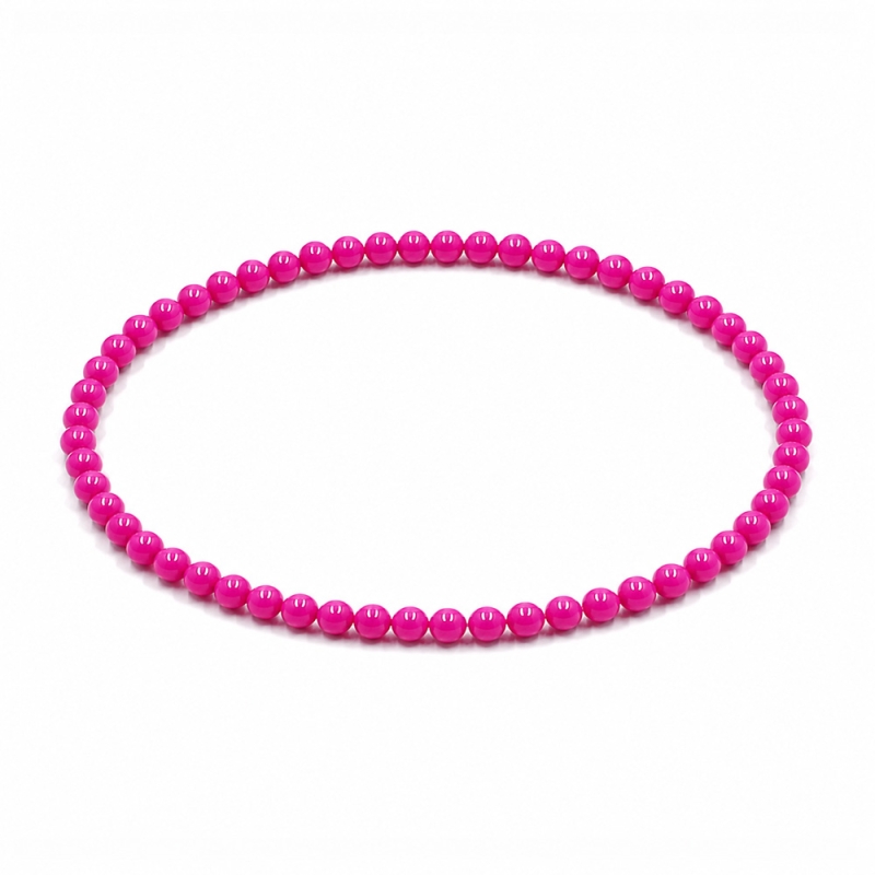 Handcrafted 4mm classic fuchsia beaded bracelet