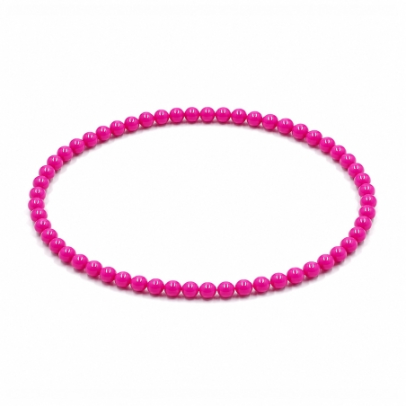 Handcrafted 4mm classic fuchsia beaded bracelet