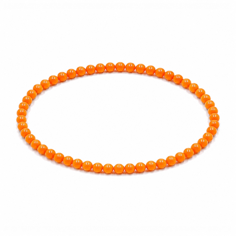 Handcrafted 4mm classic orange beaded bracelet