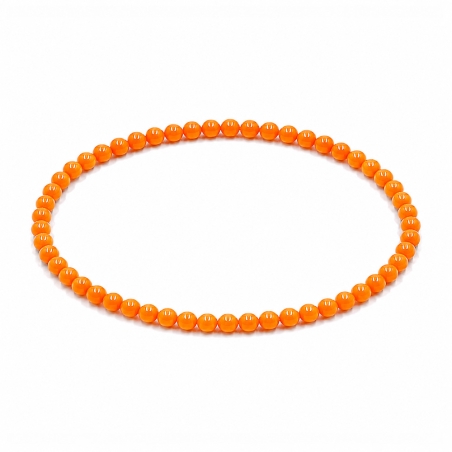 Handcrafted 4mm classic orange beaded bracelet