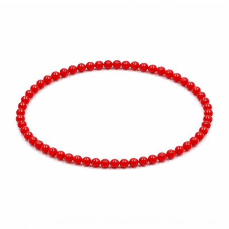 Handcrafted 4mm classic red beaded bracelet