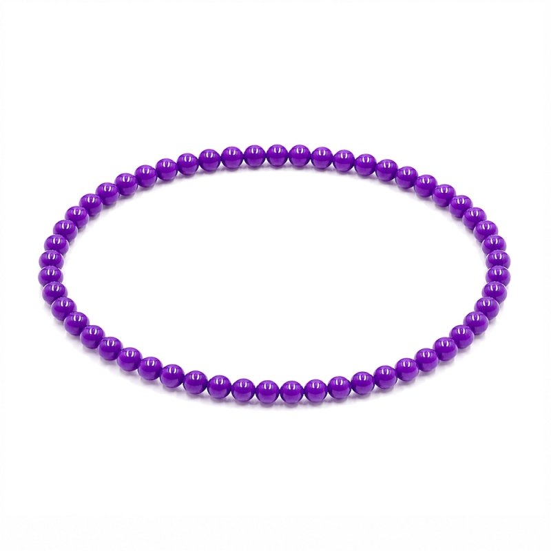 Handcrafted 4mm classic purple beaded bracelet
