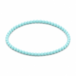 Handcrafted 4mm classic baby blue beaded bracelet