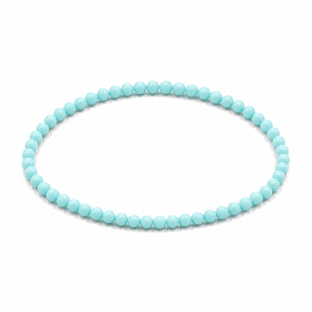 Handcrafted 4mm classic baby blue beaded bracelet