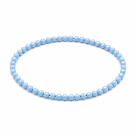Handcrafted 4mm classic sky blue beaded bracelet
