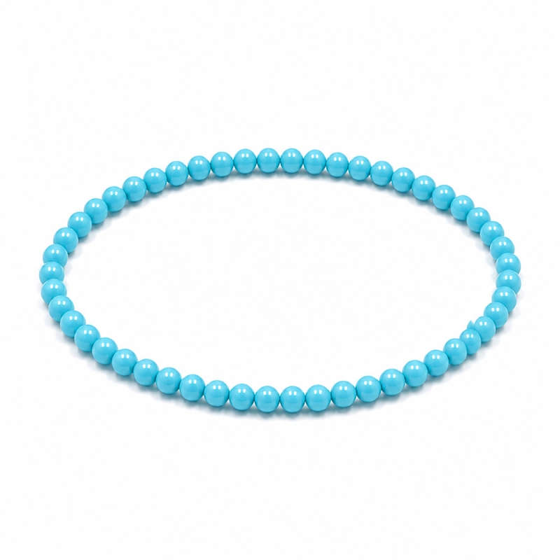 Handcrafted 4mm classic blue beaded bracelet