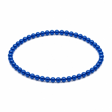 Handcrafted 4mm classic royal blue beaded bracelet