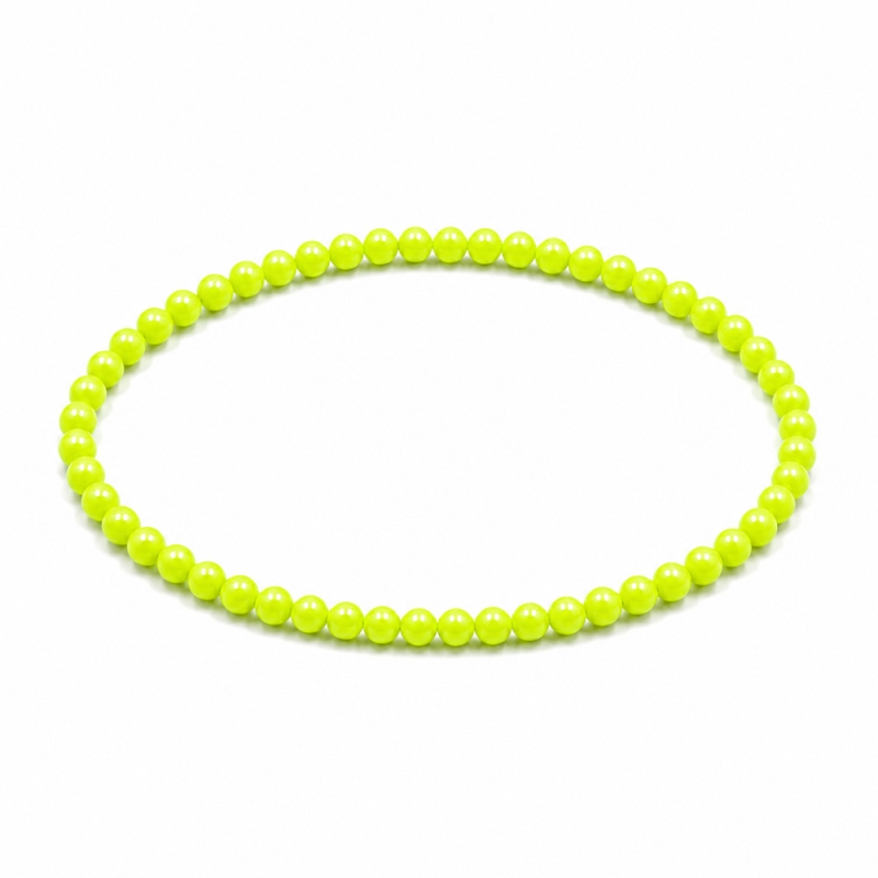 Handcrafted 4mm classic neon lime beaded bracelet
