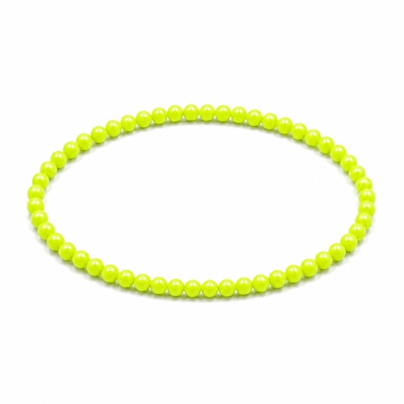 Handcrafted 4mm classic neon lime beaded bracelet