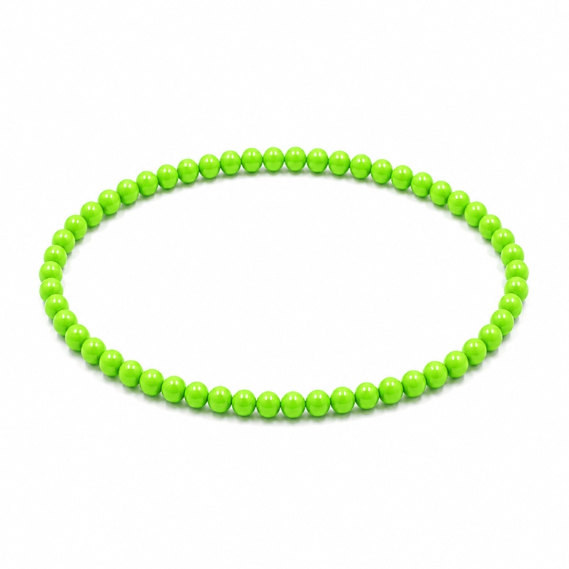 Handcrafted 4mm classic apple green beaded bracelet