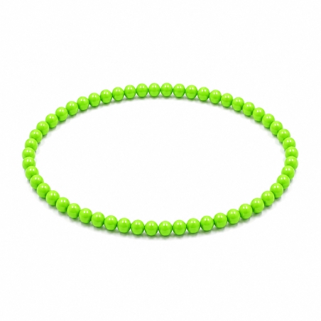 Handcrafted 4mm classic apple green beaded bracelet