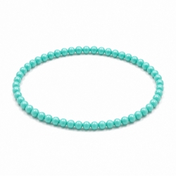 Handcrafted 4mm classic turquoise beaded bracelet