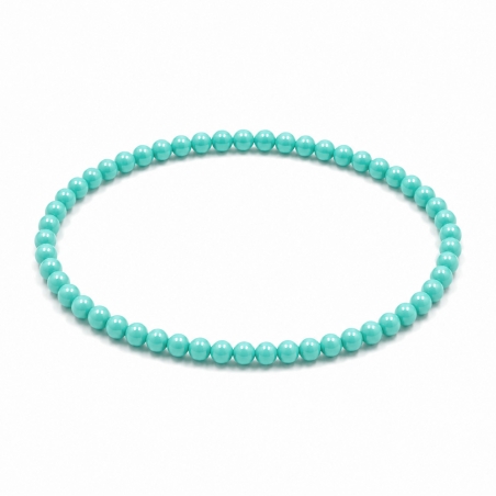 Handcrafted 4mm classic turquoise beaded bracelet
