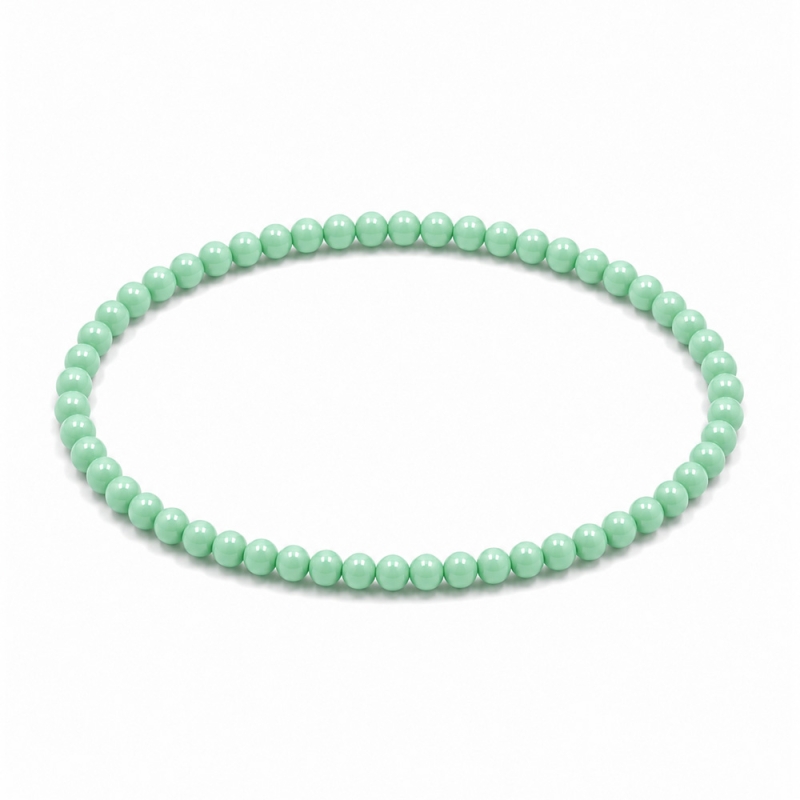 Handcrafted 4mm classic mint green beaded bracelet