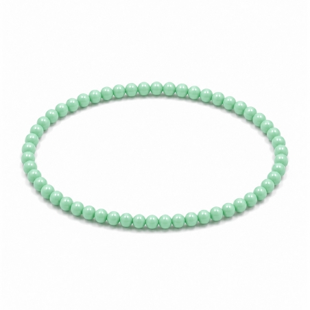 Handcrafted 4mm classic mint green beaded bracelet