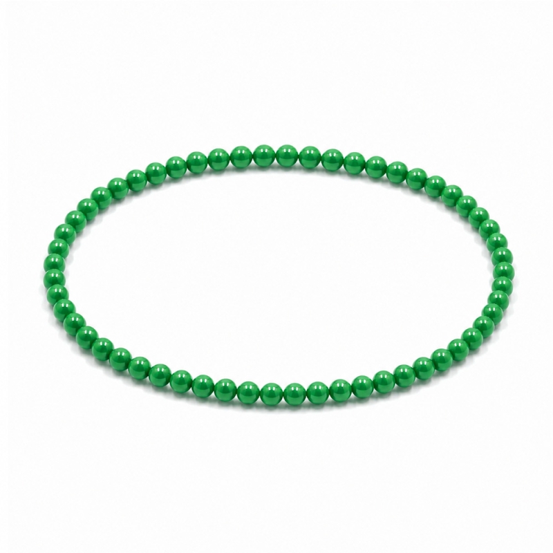 Handcrafted 4mm classic green beaded bracelet