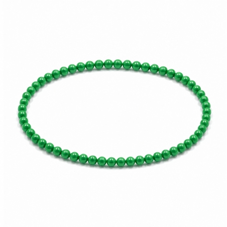 Handcrafted 4mm classic green beaded bracelet