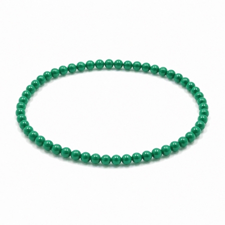 Handcrafted 4mm classic emerald green beaded bracelet