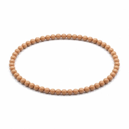 Handcrafted 4mm classic latte beige beaded bracelet