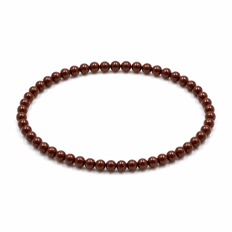 Handcrafted 4mm classic chocolate brown beaded bracelet