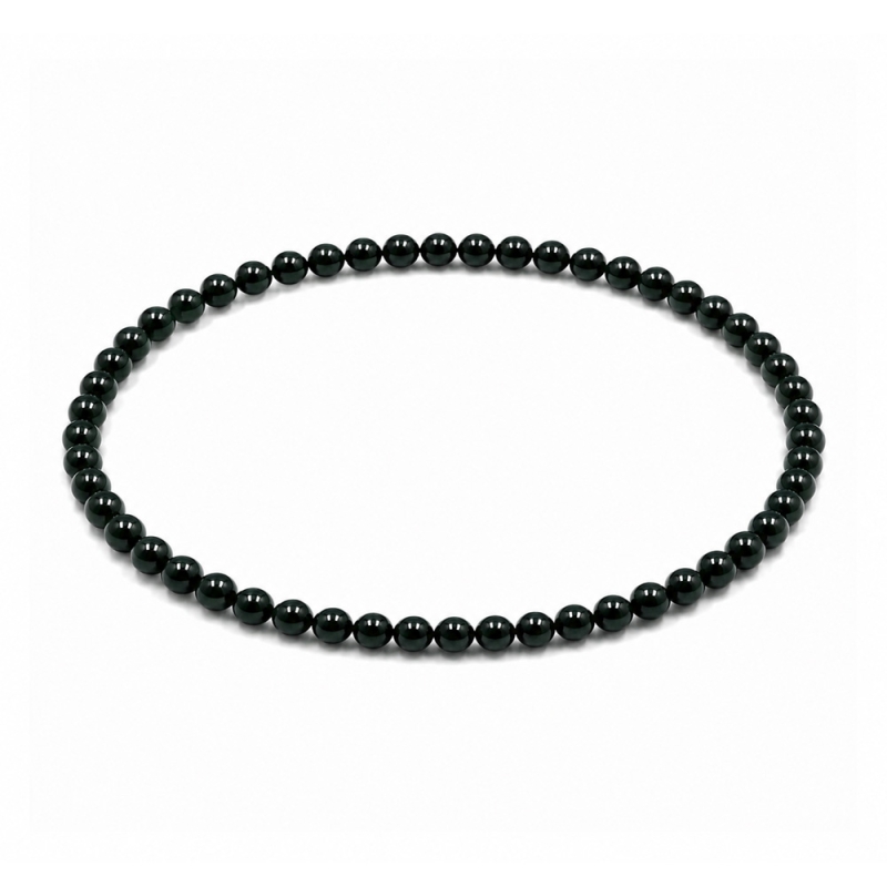 Handcrafted 4mm classic black beaded bracelet