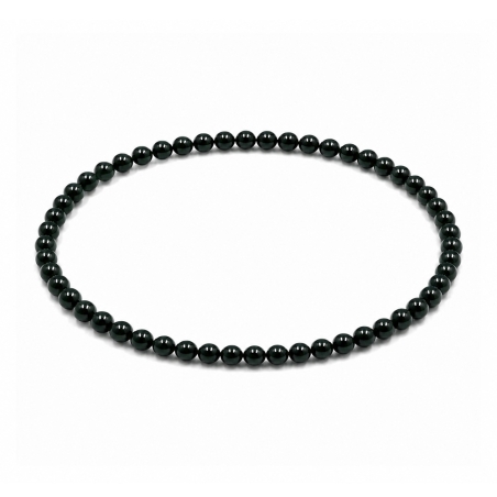 Handcrafted 4mm classic black beaded bracelet