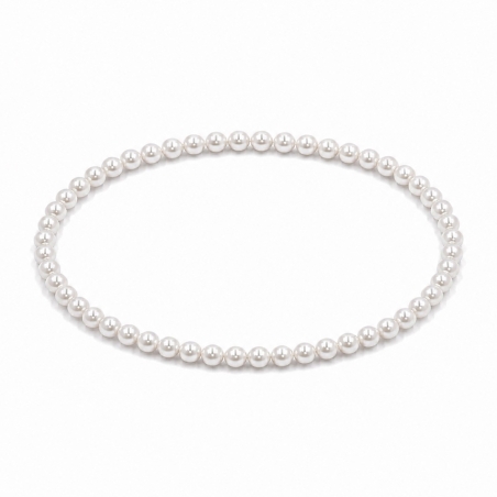 Handcrafted 4mm White Pearl beaded bracelet