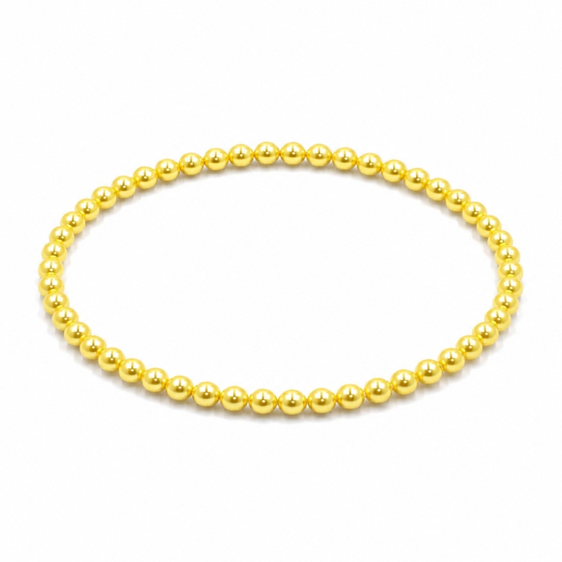 Handcrafted 4mm Yellow Pearl beaded bracelet