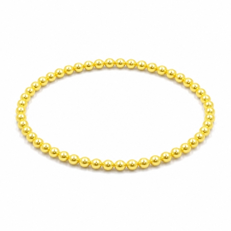 Handcrafted 4mm Yellow Pearl beaded bracelet