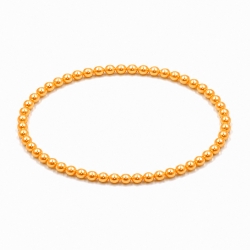 Handcrafted 4mm Orange Pearl beaded bracelet