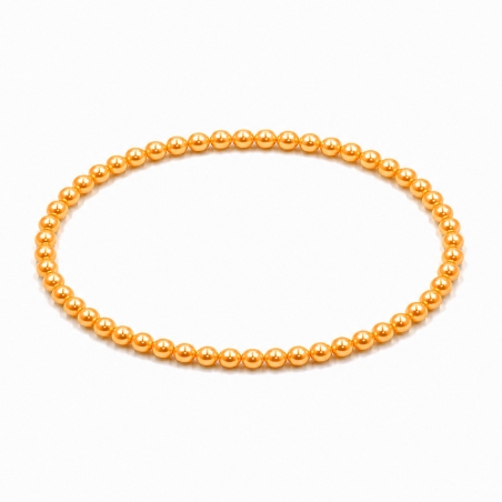 Handcrafted 4mm Orange Pearl beaded bracelet