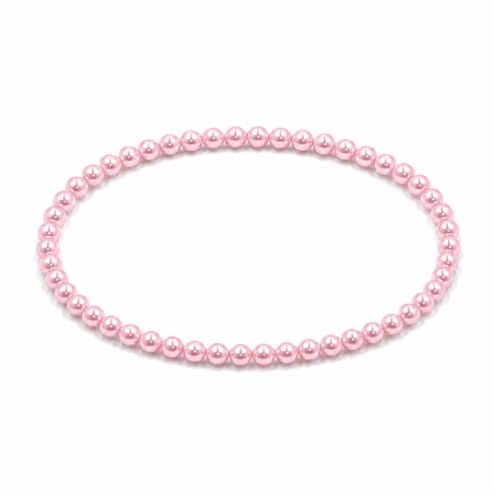 Handcrafted 4mm Baby Pink Pearl beaded bracelet