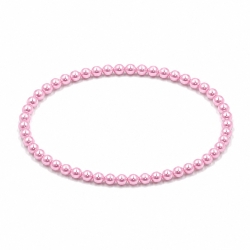 Handcrafted 4mm Candy Pink Pearl beaded bracelet