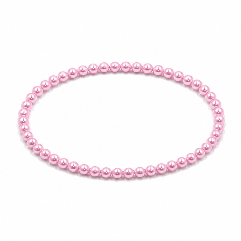 Handcrafted 4mm Candy Pink Pearl beaded bracelet