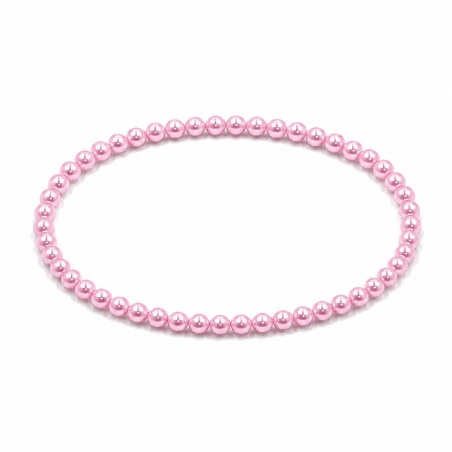 Handcrafted 4mm Candy Pink Pearl beaded bracelet