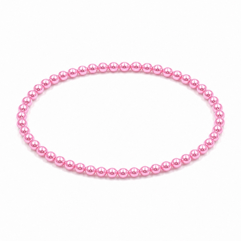 Handcrafted 4mm Pink Pearl beaded bracelet