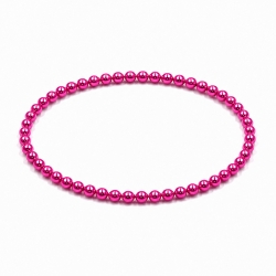Handcrafted 4mm Fuchsia Pearl beaded bracelet