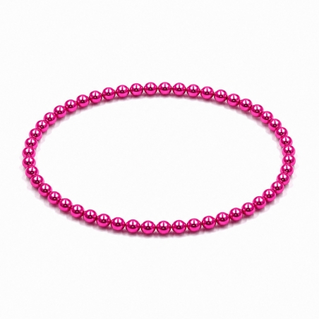 Handcrafted 4mm Fuchsia Pearl beaded bracelet
