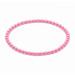 Handcrafted 4mm Raspberry Pearl beaded bracelet