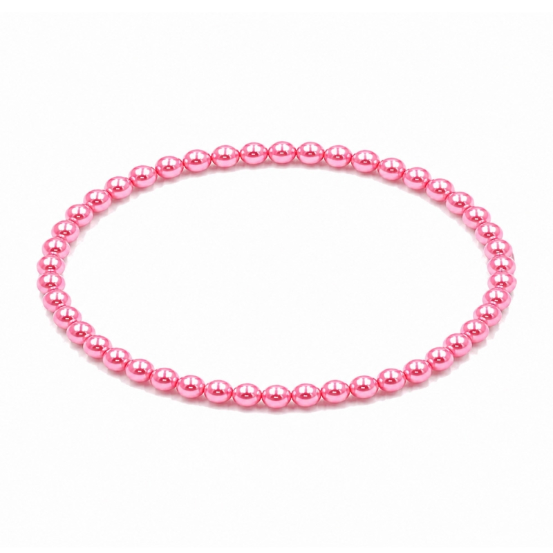 Handcrafted 4mm Raspberry Pearl beaded bracelet