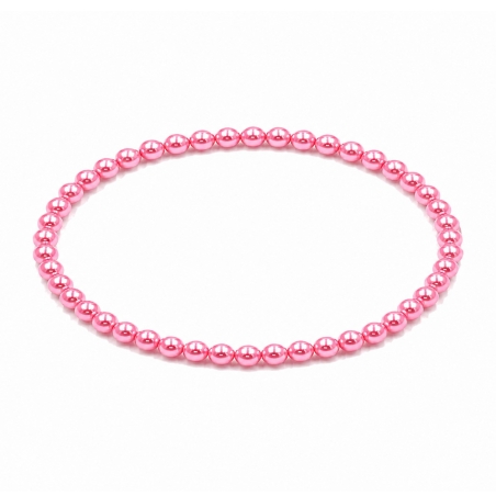 Handcrafted 4mm Raspberry Pearl beaded bracelet