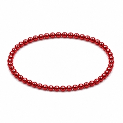 Handcrafted 4mm Red Pearl beaded bracelet