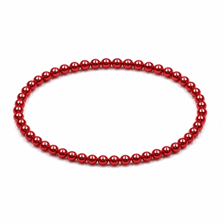 Handcrafted 4mm Red Pearl beaded bracelet