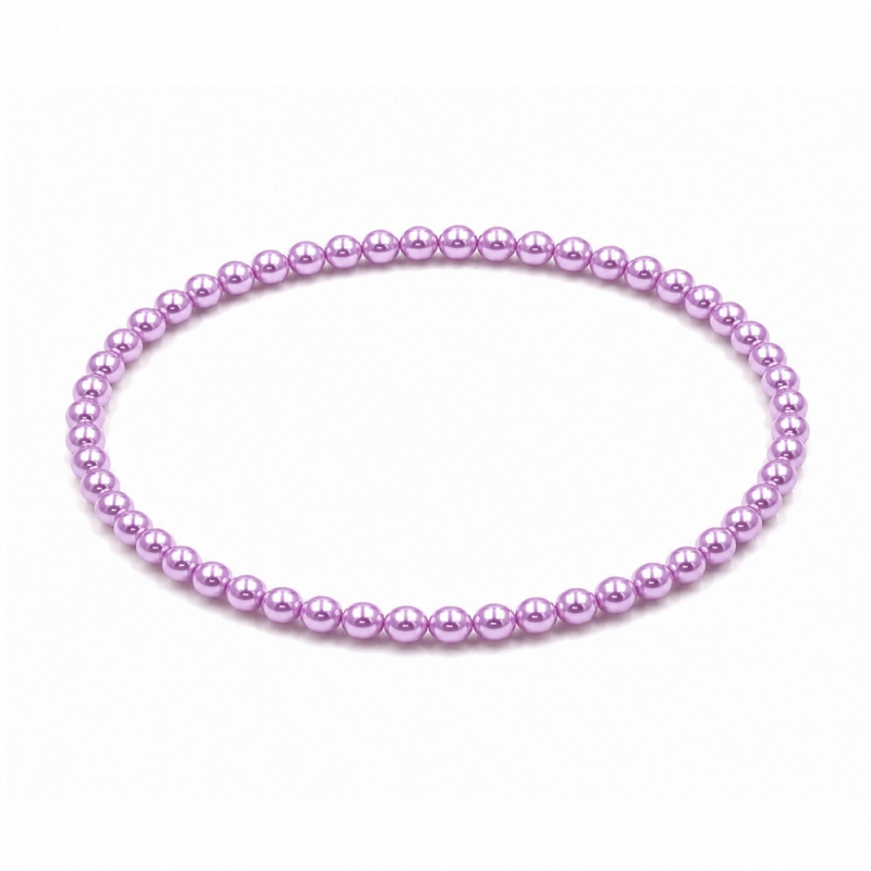 Handcrafted 4mm Lilac Pearl beaded bracelet