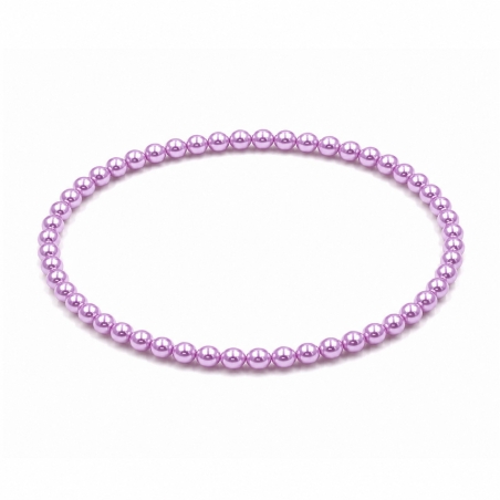 Handcrafted 4mm Lilac Pearl beaded bracelet