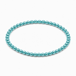 Handcrafted 4mm Aqua Pearl beaded bracelet
