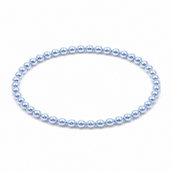 Handcrafted 4mm Ice Blue Pearl beaded bracelet