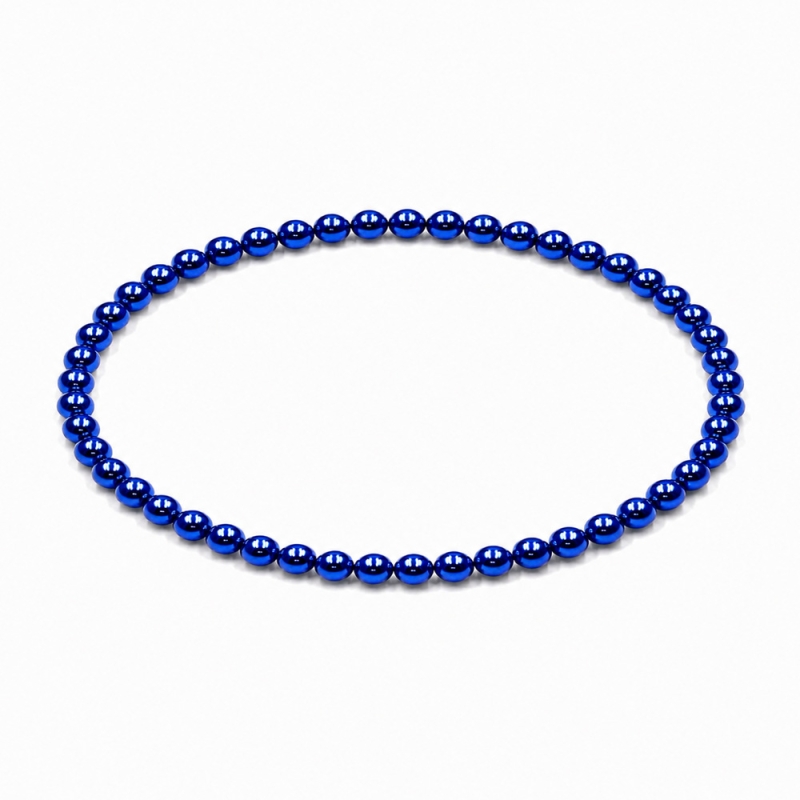 Handcrafted 4mm Royal Blue Pearl beaded bracelet