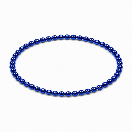 Handcrafted 4mm Royal Blue Pearl beaded bracelet